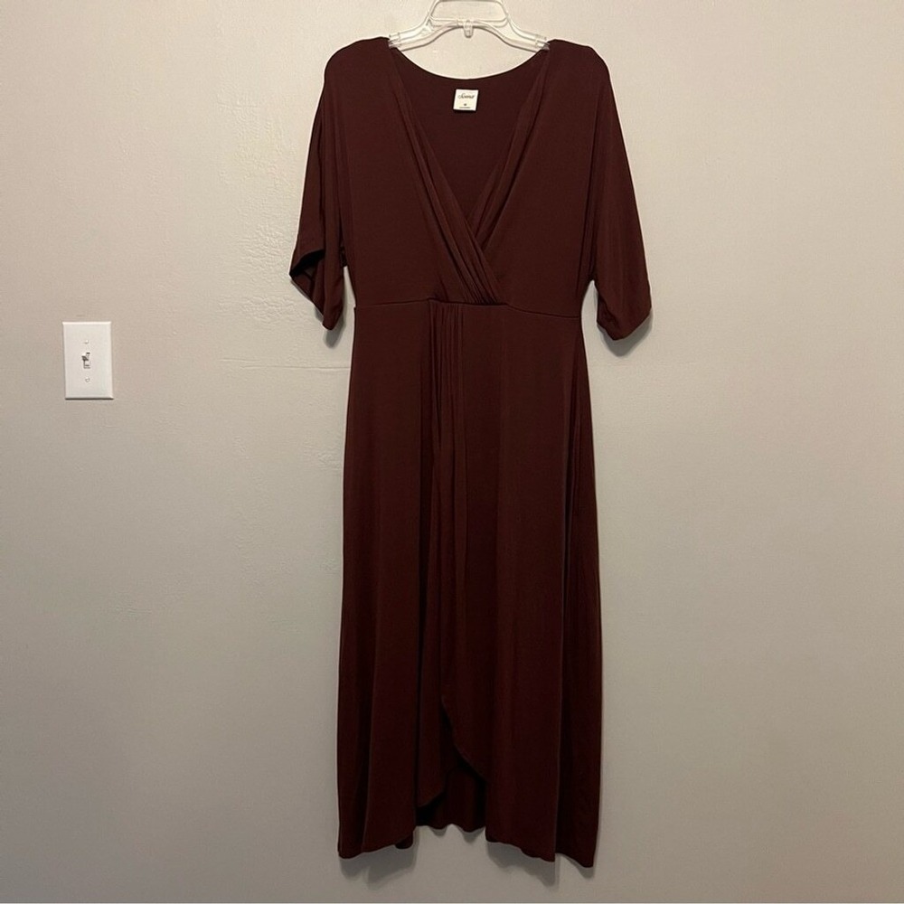 Soma Caftan Midi Dress Ginger Root Stretchy Jersey Knit Size Medium‎
